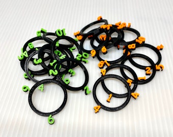 Numbered Monster Foe Rings | Dungeons and Dragons DnD | 10 Condition Rings | Creature Tracking