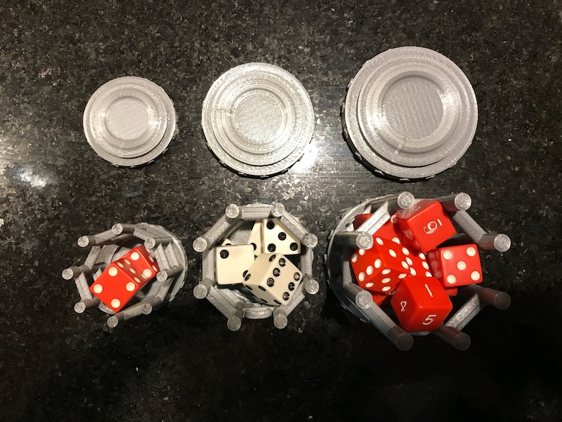 Dice Jail Prison for Misbehaving Dice Round 3 Sizes: 2 to 12 Dice Geeky Nerdy Gift Dungeons and Dragons 3D Printed image 2