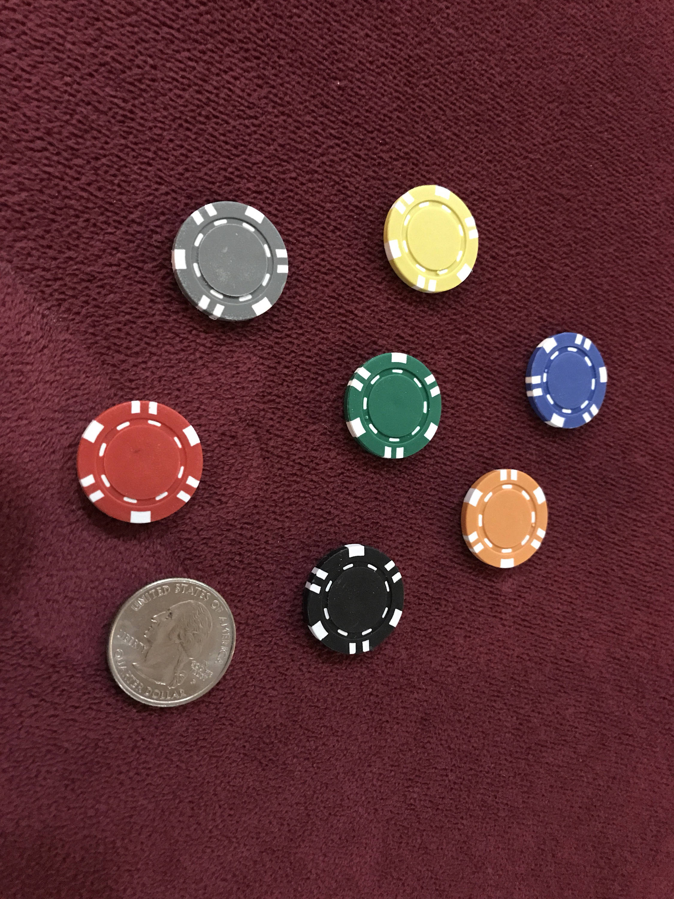 Sets of Mini Poker Chip Set 22mm diameter 3mm thick 2 Etsy