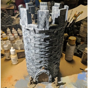 Torre in pietra modulare di fabbrica secondi - terreno di Wargame Fantasy - 28 / 32mm - grande per Frostgrave, Warhammer, Dungeons and Dragons