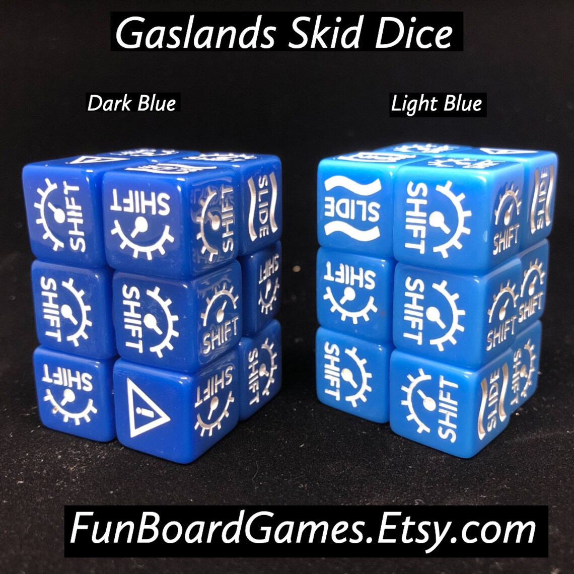 Gaslands Skid Dice Shift / Slide / Hazard / Skid Dice 16mm Etsy