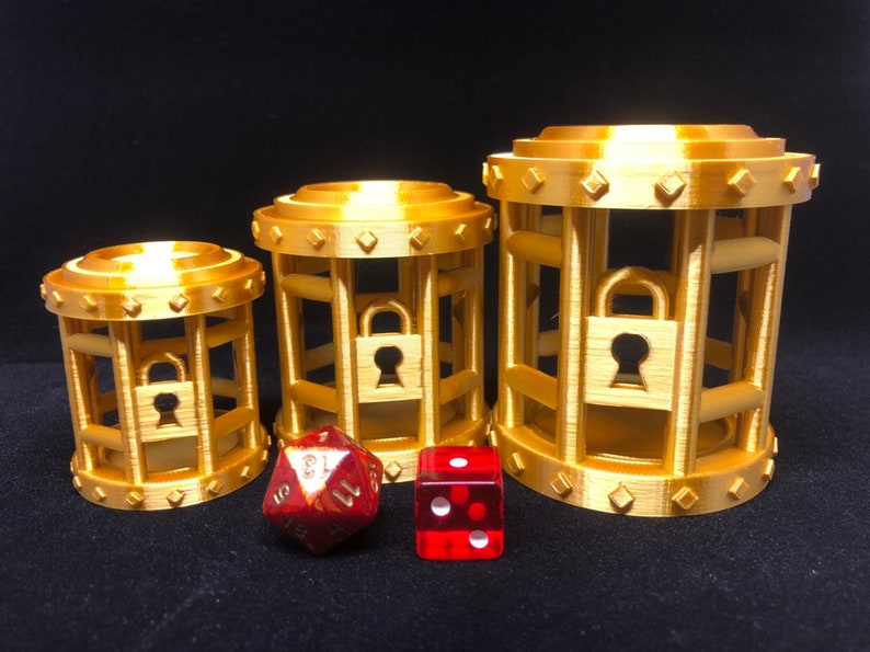 Dice Jail Prison for Misbehaving Dice Round 3 Sizes: 2 to 12 Dice Geeky Nerdy Gift Dungeons and Dragons 3D Printed image 7