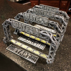 Upgraded Gates for Gaslands Car Combat Game - Requires Glue and Paint - Designed by sablebadger - 20mm HO scale model wargame terrain