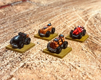 Gaslands RC Car Bomb Miniatures with Bases - HO Scale - Set of 4  - Futuristic - Sable Badger