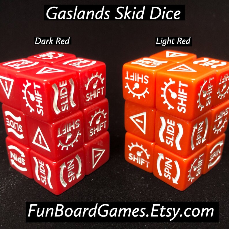 Gaslands Skid Dice Shift / Slide / Hazard / Skid Dice 16mm Etsy