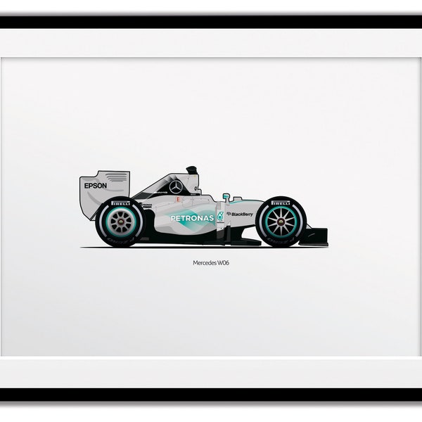 Mercedes W06 Formule 1 voiture Poster A4 - A3