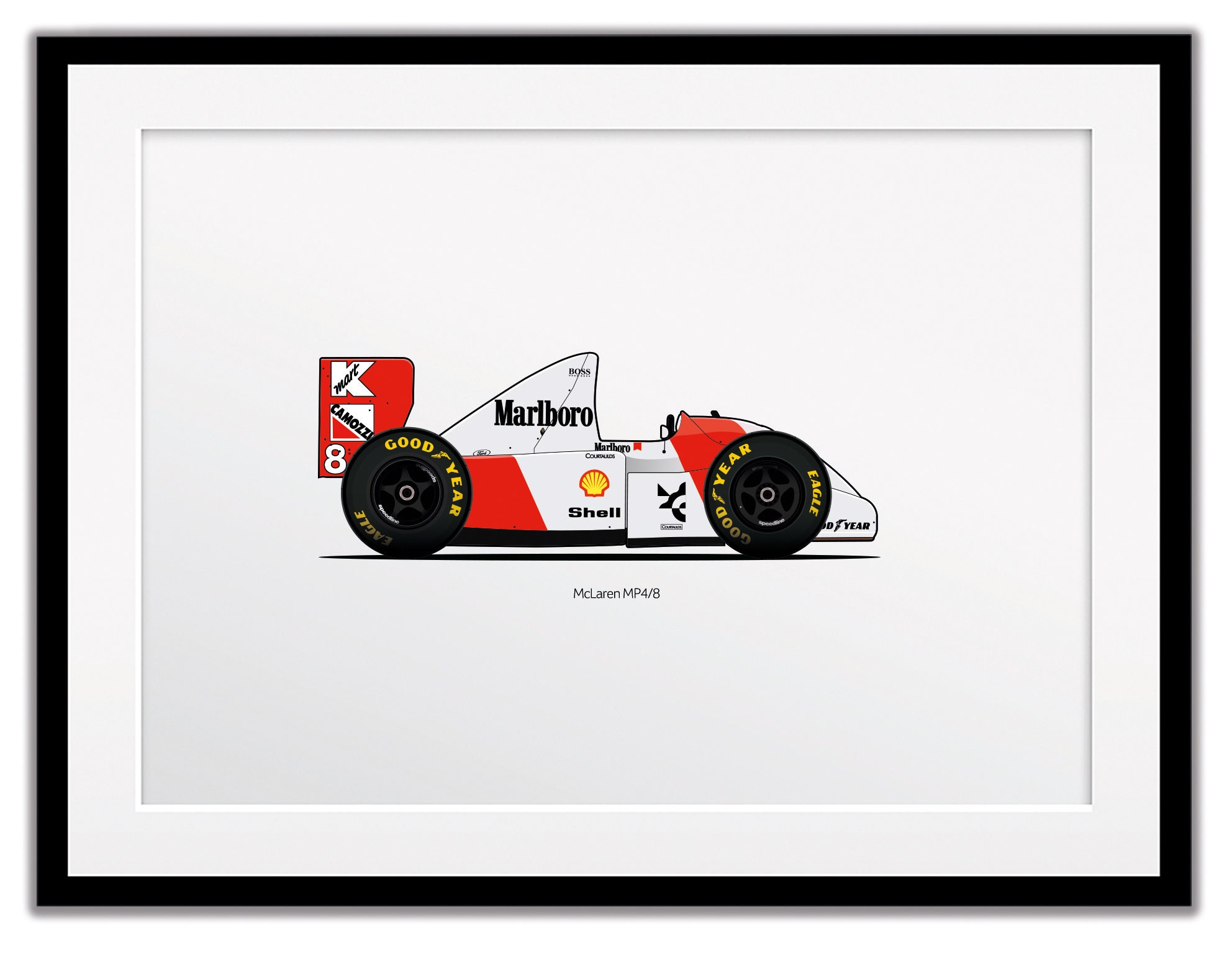 Ayrton Senna McLaren MP4/8 ポスター McLaren MP4/8 - Ayrton Senna
