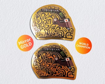 Lando Norris Helmet Sticker – McLaren F1 Decal – Mirror Gold MCL39 Design – Formula 1 Fan Gift