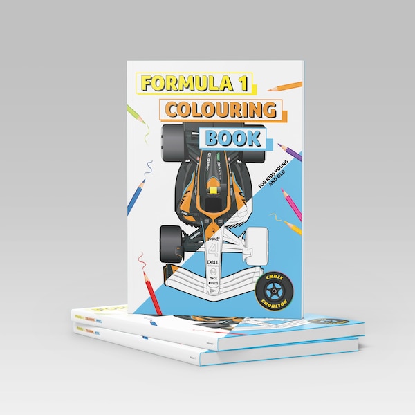 Libro da colorare A4 di Formula 1 - Bambini e adulti. Ideale per compleanni e anniversari.