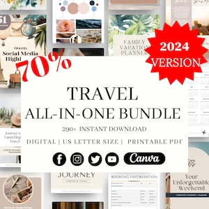 Ultimate Travel agant Bundle, 290+ szablonów agentów podróży, szablony na Instagram agencji podróży, posty-historie-najważniejsze informacje o podróżach, BUDŻET PODRÓŻY