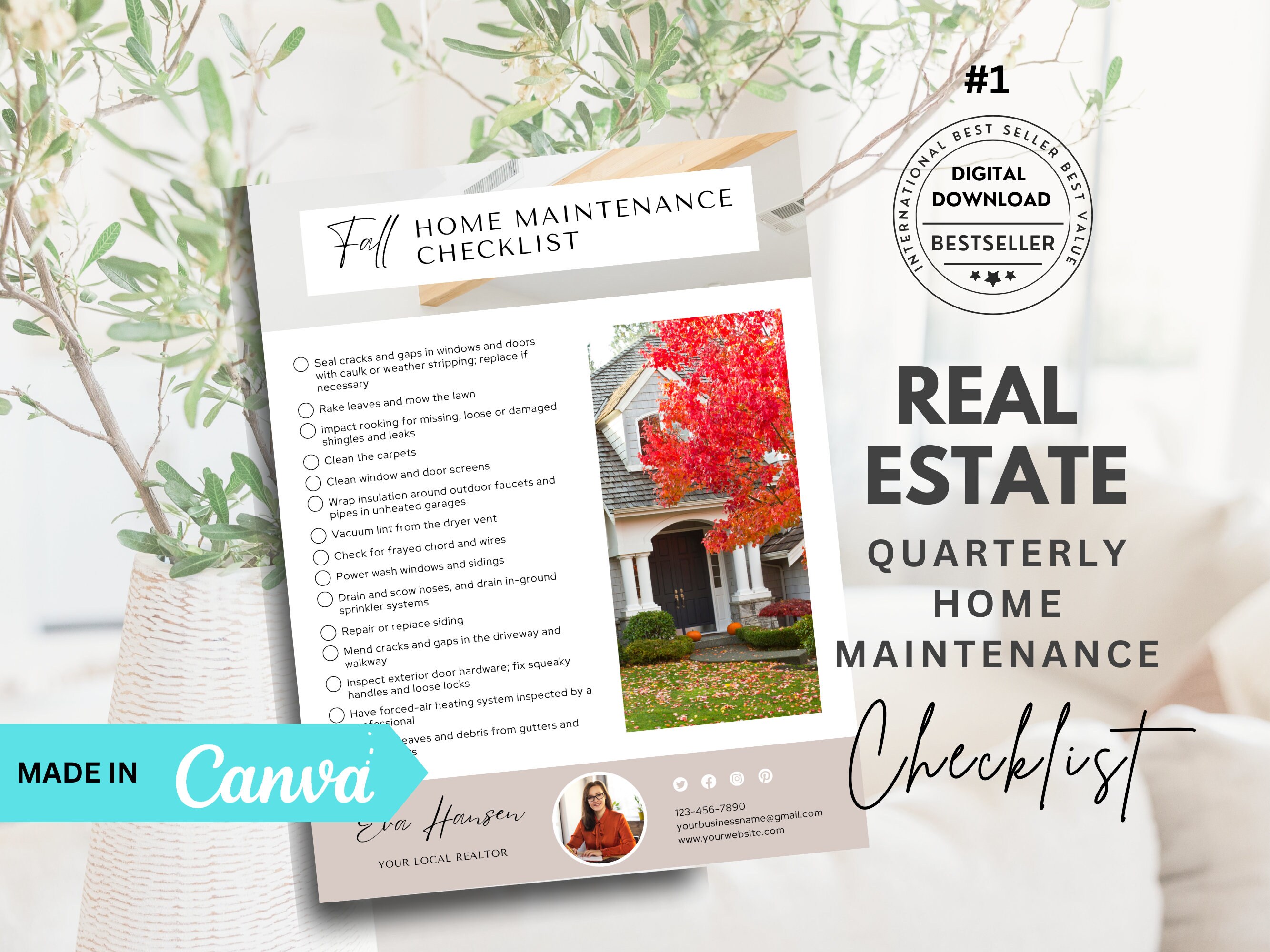 Quarterly Home Maintenance Checklist, Real Estate Flyer Template ...