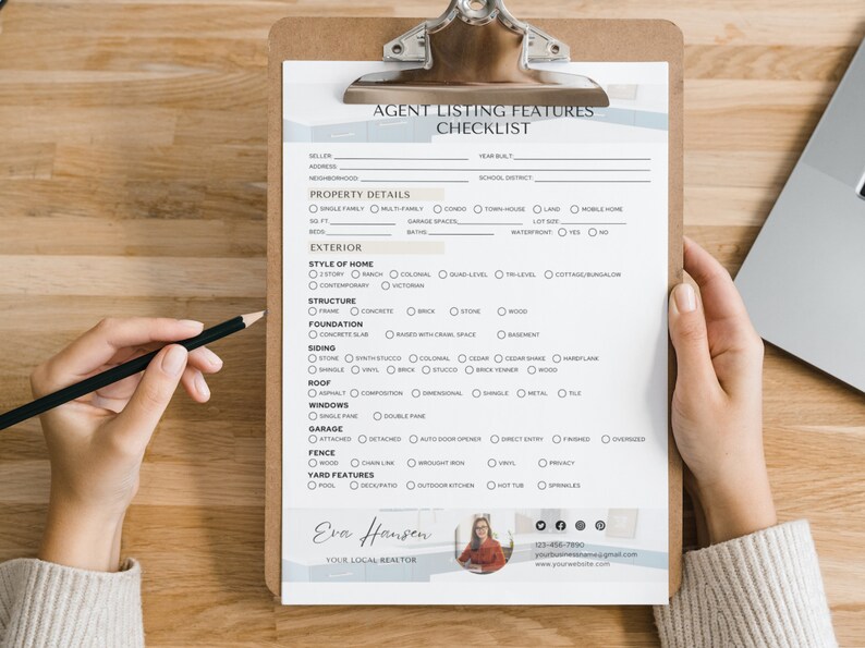 Agent Listing Features Checklist Real Estate Property Checklist ...