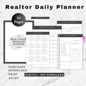 Planificador de administrador de bienes raíces 2024/2025, lista de tareas semanales de agentes inmobiliarios, planificador diario, descarga digital del plan mensual