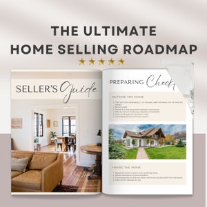 Guide du vendeur immobilier, étape par étape, feuille de route du vendeur, modèle imprimable modifiable sur Canva, conseils pour le processus de vente à domicile, paquet pour agent immobilier pour le client
