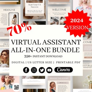 350+ Virtual Assistant Ultimate Bundle template, Client Welcome Pack, Virtual Assistant Proposal, Virtual Assistant Website