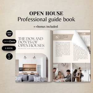 Editable Open House Guidebook, Canva Printable Template for Real Estate Agents, Realtor Marketing  Tips