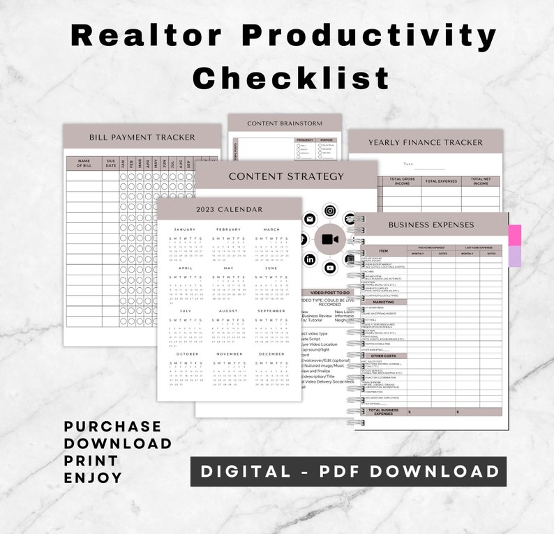 Realtor Productivity checklist