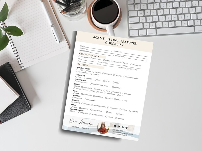 Agent Listing Features Checklist Real Estate Property Checklist ...