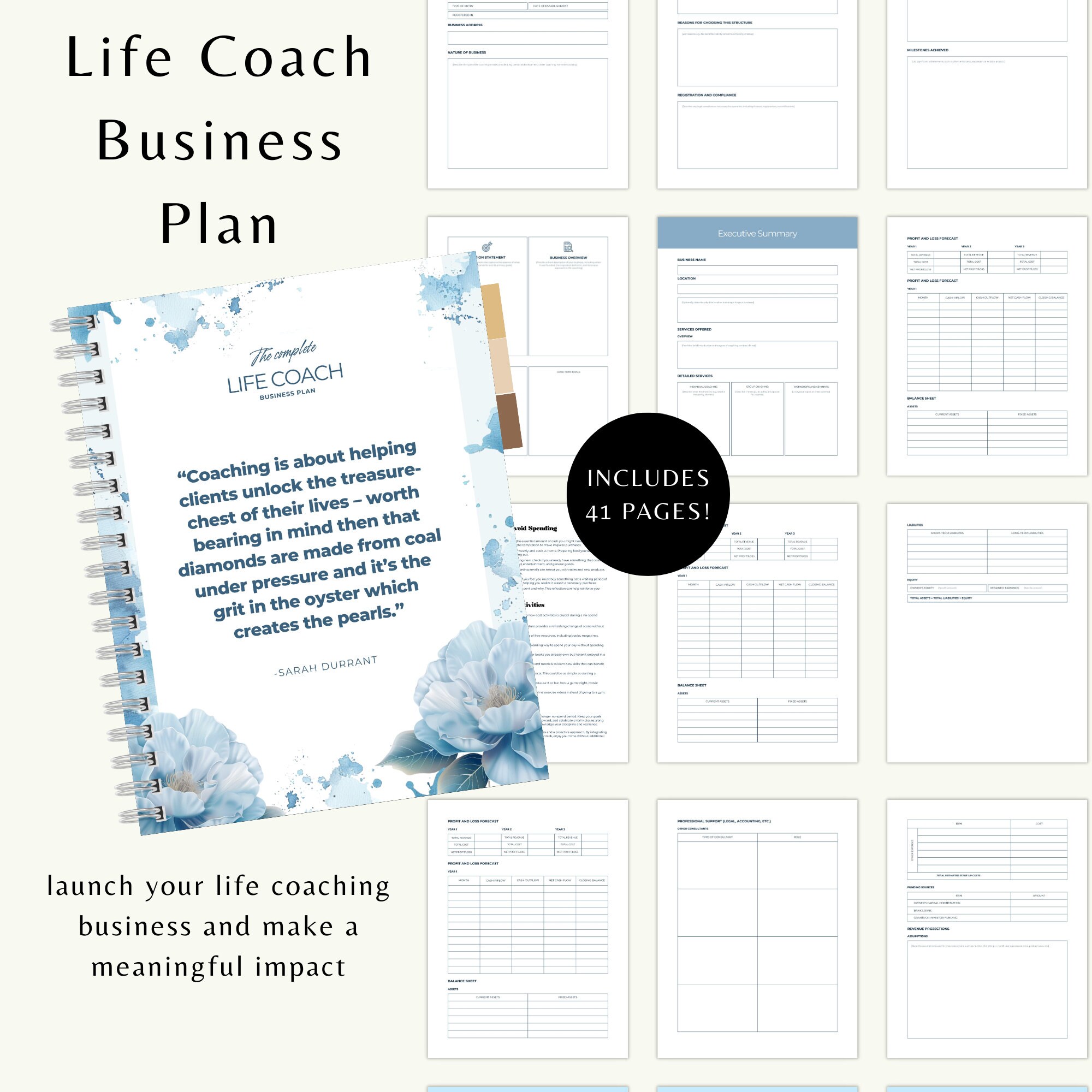 Life Coach Business Plan ,small Business Planner ,business Startup Plan ...