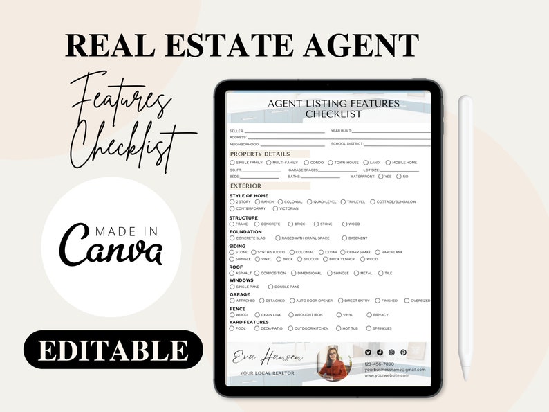 Agent Listing Features Checklist Real Estate Property Checklist ...