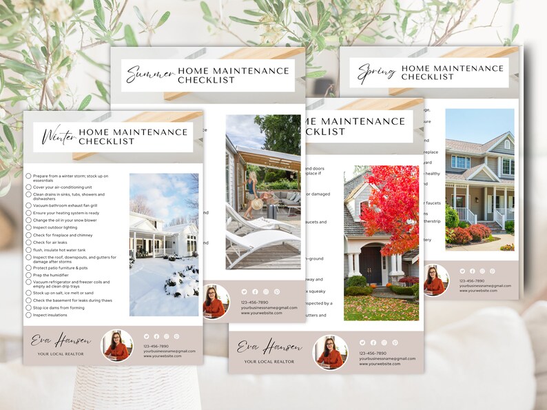 Quarterly Home Maintenance Checklist, Real Estate Flyer Template ...