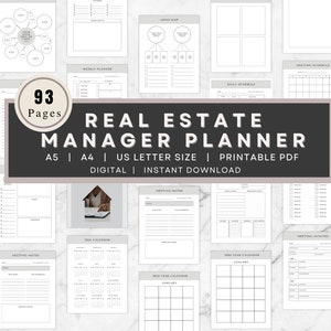 2024/2025 Real Estate Agent Planner Real Estate Manager Planner Realtor ...