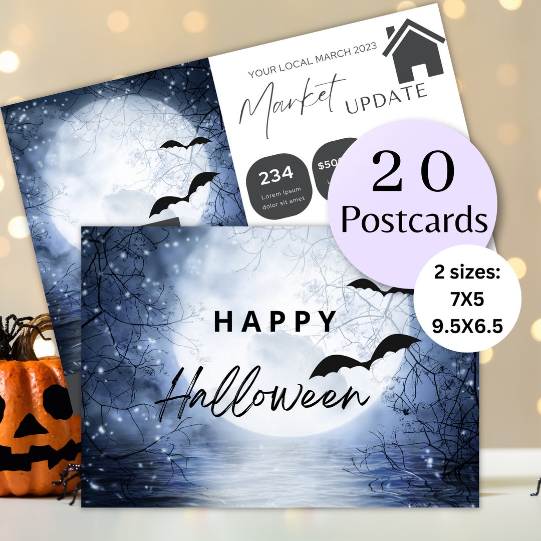 Bundle of 20 Halloween Real Estate Postcards Realtor Marketing Etsy