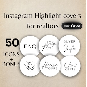 Realtor Instagram Story icon Real Estate IG Highlight Cover Real estate agant social media marketing canva editable story highlight template