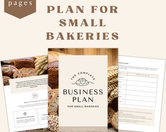 Rustic 28-Page Bakery Business Plan Template, Editable Canva, Small Pastry Shop Plan, Instant Download