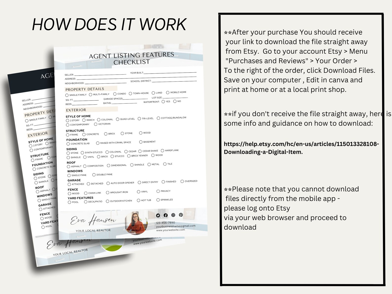 Agent Listing Features Checklist Real Estate Property Checklist ...