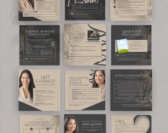 Editable Canva Templates for Course Creator Content, Daily Social Media Posts, Daily Content Ideas, Canva Templates for Course Creators