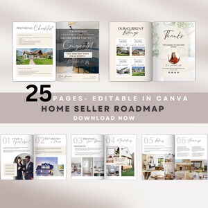 Home Seller Guide Real Estate selling Packet Realtor Step By Step Sellers Roadmap Editable Canva Printable Template selling Process Tips