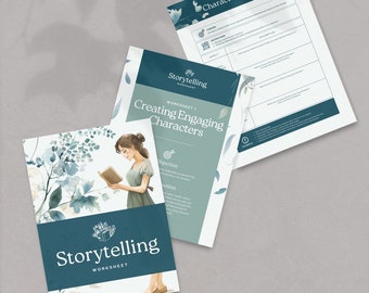 Storytelling Worksheet, Novel Writing Templates, Goodnotes Workbook for Authors, Character Workbook