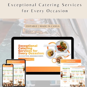 Bearbeitbare Canva-Vorlage für die Business-Website, anpassbare Catering-Services, außergewöhnliche Catering-Services für jeden Anlass