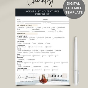 Agent Listing Features Checklist Real Estate Property Checklist ...
