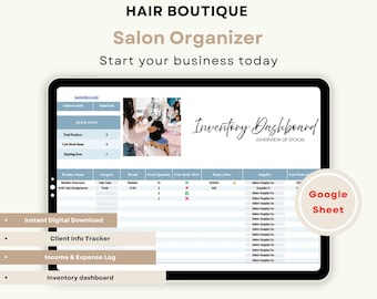 Hair Salon Business Spreadsheet, Google Sheets Template for Appointment Booking, Income Tracking, Client Management, Hairdresser Sheet