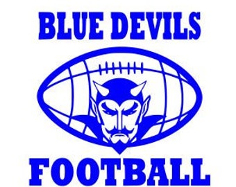 Blue Devils Football high school college SVG File Cutting, DXF, EPS design, cutting files for Silhouette Studio and Cricut Design space