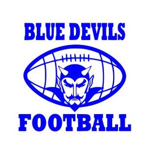Blue Devils Football high school college SVG File Cutting, DXF, diseño EPS, archivos de corte para Silhouette Studio y Cricut Design space