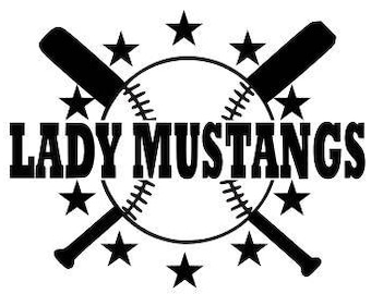 Lady Mustangs svg, Mustangs Softball svg, mustangs team svg, SVG DXF EPS Silhouette Studio Cut Files Digital Cut Files Cricut diseño