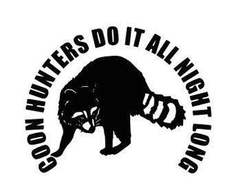 Coon dog hunting, coon hunter svg, Racoon svg, SVG DXF EPS Silhouette...