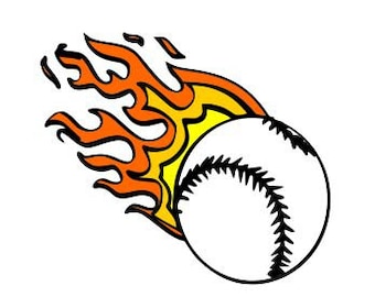 Flaming Baseball, Baseball svg, High School Baseball Team, Svg Dxf Eps Ai Silhouette Studio Cricut Design space Cut Files Sport