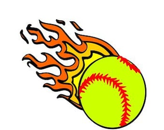 Flaming Softball, Softball svg, High School Softball Team, Svg Dxf Eps Ai Silhouette Studio Cricut Design space Cut Files Sport