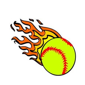 Flaming Softball, Softball Svg, High School Softball Team, Svg Dxf Eps Ai Silhouette Studio Cricut Design Raum geschnitten Dateien Sport