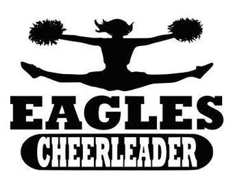Eagles svg, Eagles cheerleader svg, cheerleader svg, SVG, DXF, EPS, Silhouette Studio, Cut Files, Digital Cut Files, Cricut Design