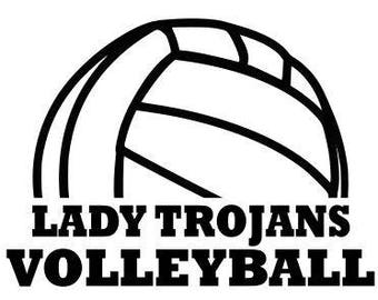 Trojans High School College Volleyball SVG File Cutting, DXF, EPS design, cutting files for Silhouette Studio and Cricut Design space