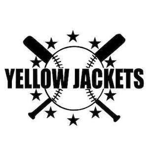 Yellow Jackets Svg, baseball svg, baseball shirt svg, Baseball Files Svg DXF EPS Silhouette Studio Cut File Cricut vector laces clipart