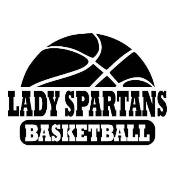 Lady Spartans svg, Spartans Basketball svg, Basketball svg, SVG, DXF, EPS, Silhouette Studio, Cut File, Digital Cut Files, Cricut