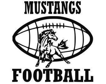 Mustangs Football high school college SVG File Cutting, DXF, EPS design, cutting files for Silhouette Studio and Cricut Design space