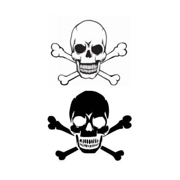 Halloween Fall Skull Crossbones Bones cutting files use with Silhouette Studio & Cricut Design space SVG, DXF, EPS