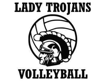 Lady Trojans Volleyball High School college SVG File Cutting, DXF, EPS design, cutting files for Silhouette Studio and Cricut Design space